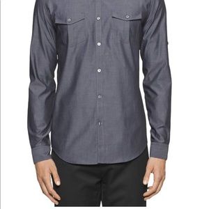 NWT Calvin Klein Long Sleeve Chambray Button Up XL